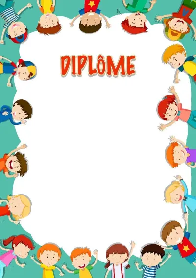 Modèle de diplôme pour enfants «L'amitié des enfants du monde entier»