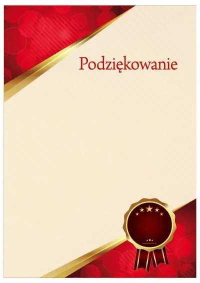 Szablon uroczystego podziękowania «Rubinowy blask»