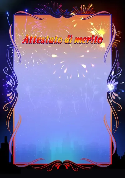 Modello artistico per attestato «Fuochi d'artificio»
