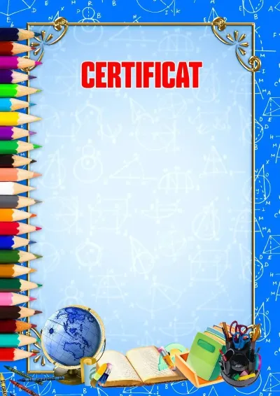 Șablon de certificat «Anii de școală»