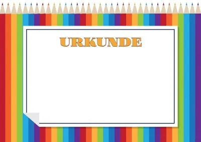 Urkunden-Vorlage für Kinder «Regenbogenstifte»