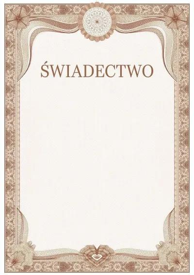 Szablon uroczystego świadectwa nr 3