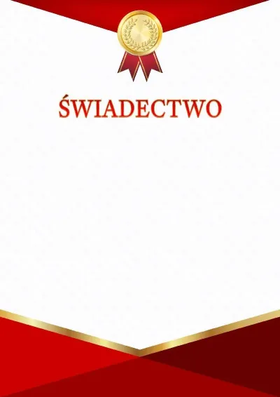 Szablon uroczystego świadectwa «Czerwono-złoty triumf»