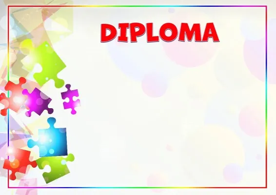 Children's Diploma Template 'Kaleidoscope of Colors'