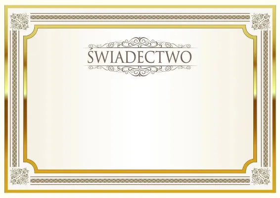 Szablon uroczystego świadectwa «Blask»