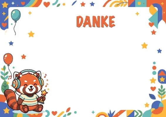 Vorlage für ein Kinder-Dankschreiben «Musikalischer Panda»
