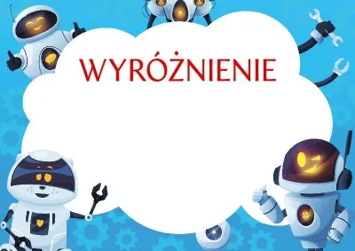 Szablon dziecięcego wyróżnienia «Wesołe roboty»