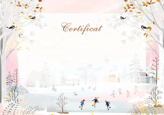 Șablon de certificat artistic «Prima zi de iarnă»