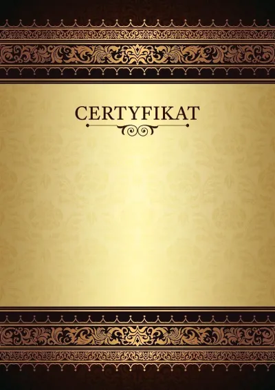 Szablon uroczystego certyfikatu «Królewskie wzory»