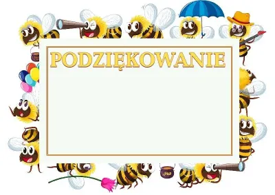 Szablon dziecięcego podziękowania «Wesołe pszczółki»