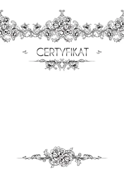 Szablon artystycznego certyfikatu „Lekkość bryzy”