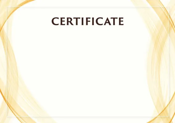 Formal certificate template «Sunny Curtain»