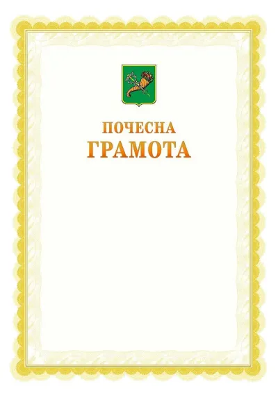 Шаблон офіційної почесної грамоти №17