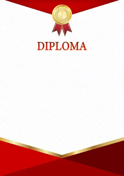 Ceremonial diploma template «Red and Gold Triumph»