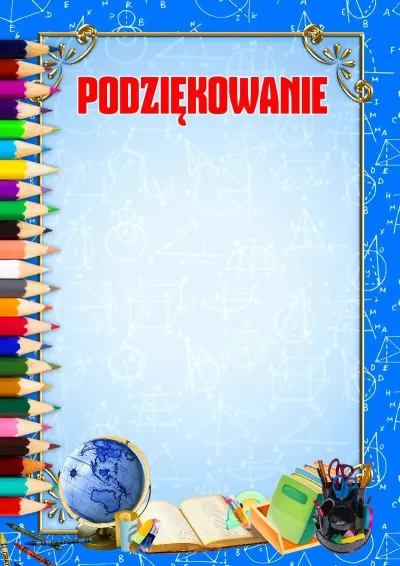 Szablon podziękowania «Czas szkolny»