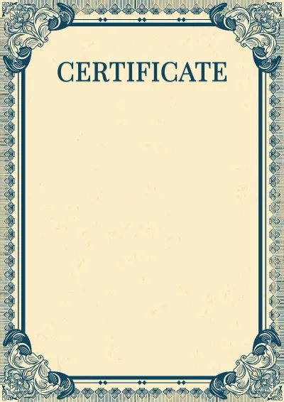 Artistic certificate template «Empire»