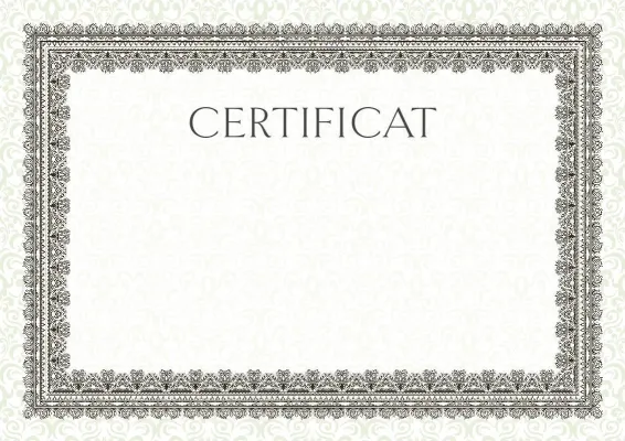Modèle de certificat solennel « Étude d'été »