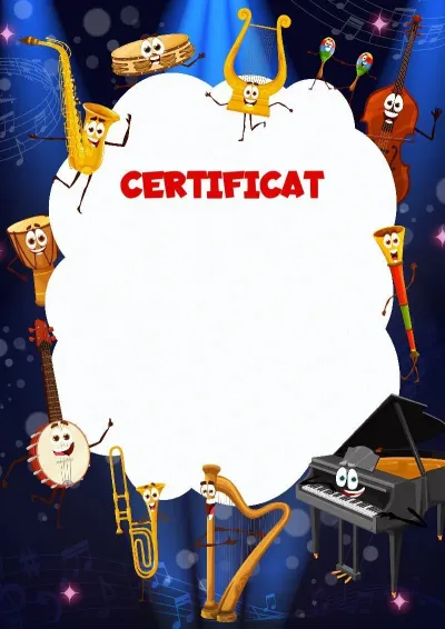 Șablon de certificat pentru copii „Dansuri”