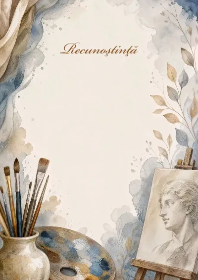 Șablon de recunoștință „Studiu în acuarelă”