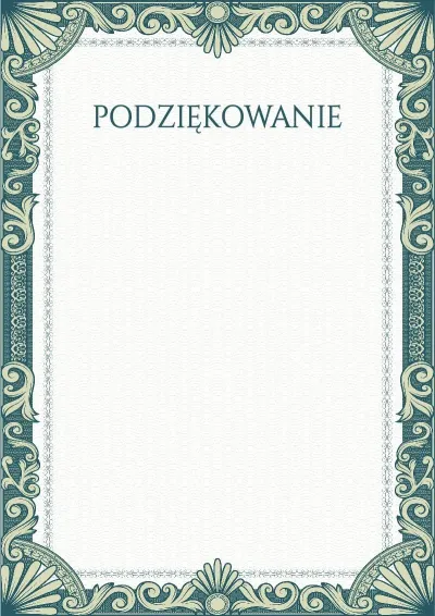 Szablon artystycznego podziękowania „Zielone rękawy”