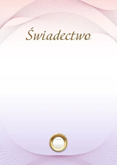 Szablon uroczystego świadectwa „Świt”