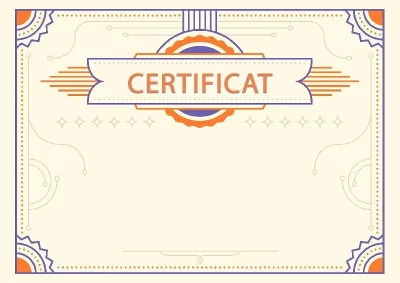 Modèle de certificat solennel «Ambre»
