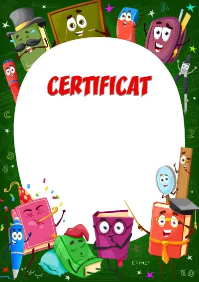 Modèle de certificat pour enfants «Manuels amusants»