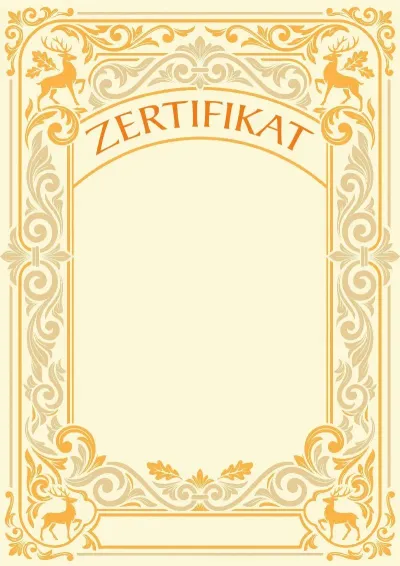 Künstlerische Zertifikat-Vorlage „Walderbe“