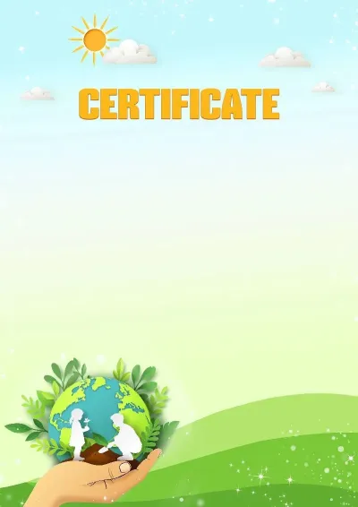 Certificate template «Sunny World»