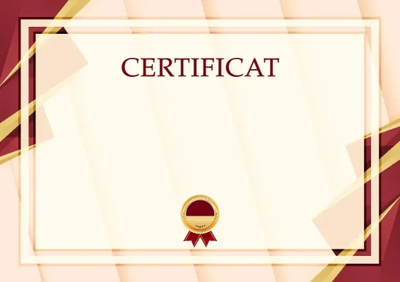 Modèle solennel de certificat « Formule du succès »