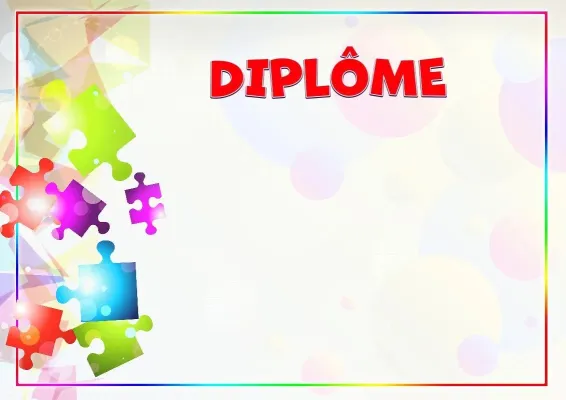 Modèle de diplôme pour enfants «Kaléidoscope de couleurs»