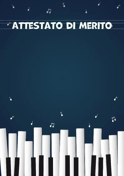 Modello di attestato musicale «Il pianoforte allegro»