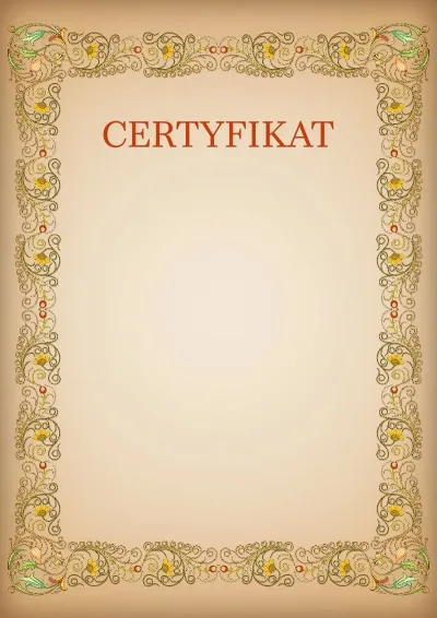 Szablon artystyczny certyfikatu «Wzory»