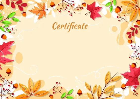«Golden Leaf Fall» certificate template