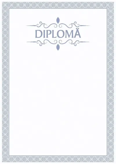 Șablon de diplomă solemnă „Briza albastră”