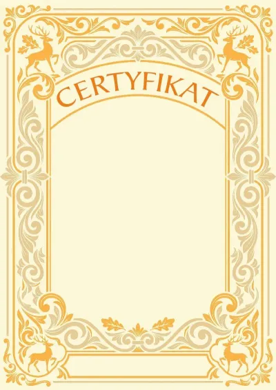 Szablon artystycznego certyfikatu „Leśne dziedzictwo”
