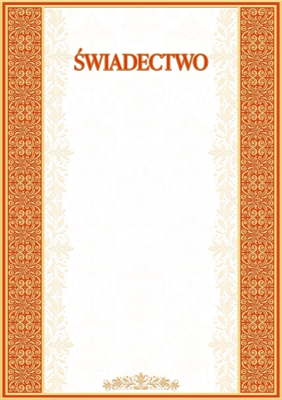 Szablon artystycznego świadectwa «Papirus»