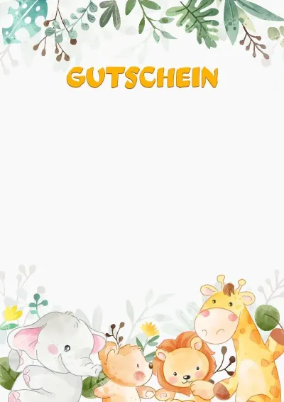 Gutschein-Vorlage «Safari-Freunde»