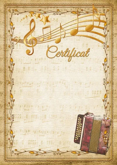 Modèle de certificat musical «Accordéon»