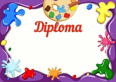 Modello di diploma per bambini «Colori dell'infanzia»