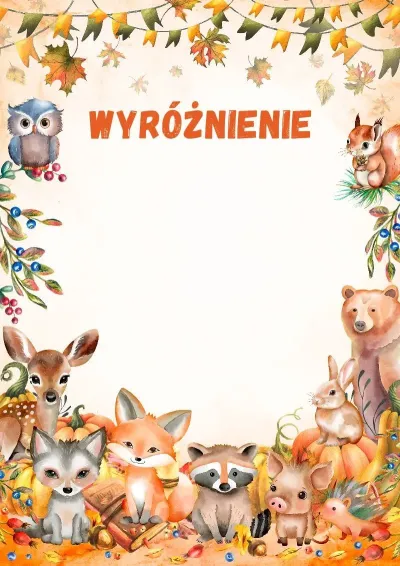 Szablon dziecięcego wyróżnienia „Strażnicy lasu”