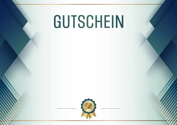 Vorlage für einen feierlichen Gutschein „Blauer Stahl“