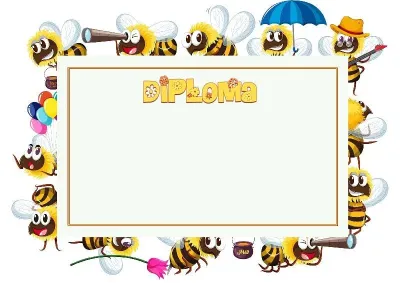 Children's Diploma Template 'Merry Bees'