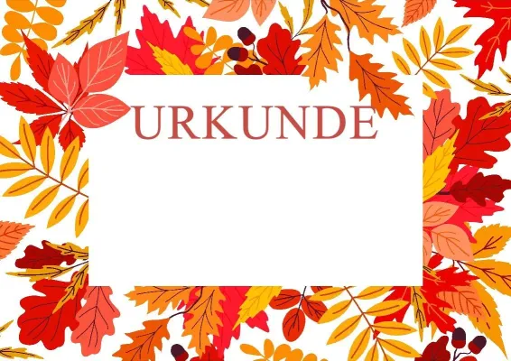 Vorlage für eine kunstvolle Urkunde «Herbstwalzer»