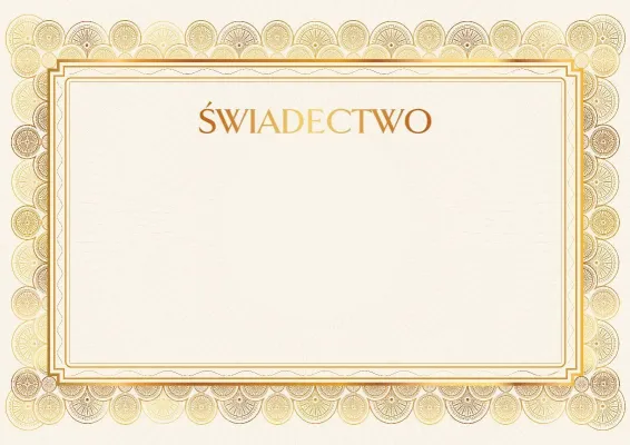 Szablon świadectwa «Złoty blask»