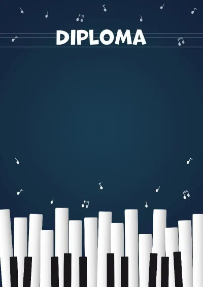 Modello di diploma musicale «Il pianoforte allegro»