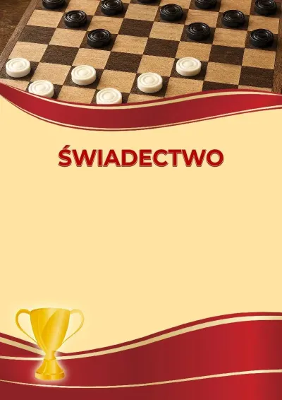 Szablon sportowego świadectwa «Warcaby»