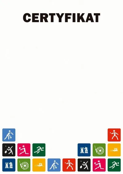 Szablon sportowego certyfikatu «Dzień Sportu»