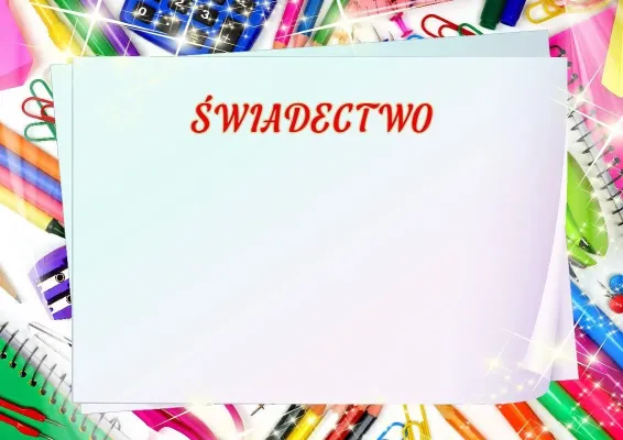 Szablon szkolnego świadectwa «Szkolne psoty»