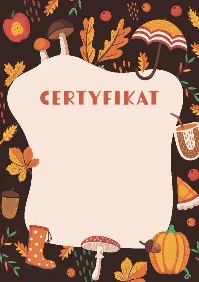 Szablon dziecięcego certyfikatu «Cisza jesieni»